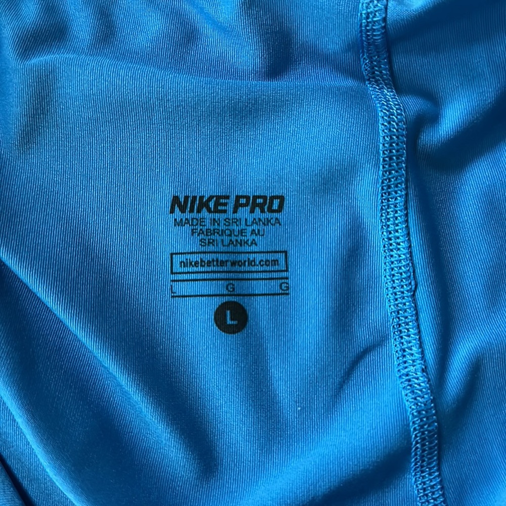 NIKE Bike Shorts Print Bright Blue Geometric Large - Picture 3 of 3